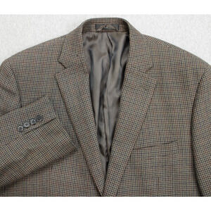 Lauren Ralph Lauren Blazer Mens 42L Houndstooth 100% Wool 2 Button Lined